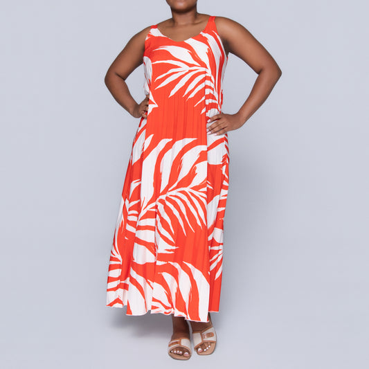 Terracotta Printed Tiered Dress