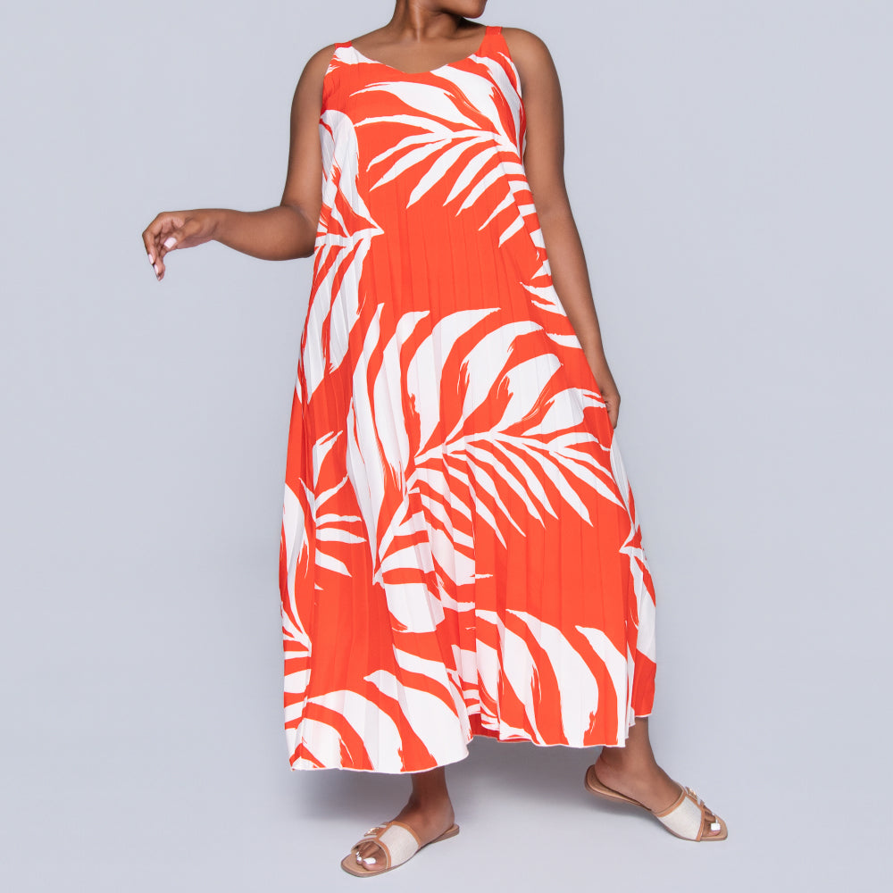 Terracotta Printed Tiered Dress