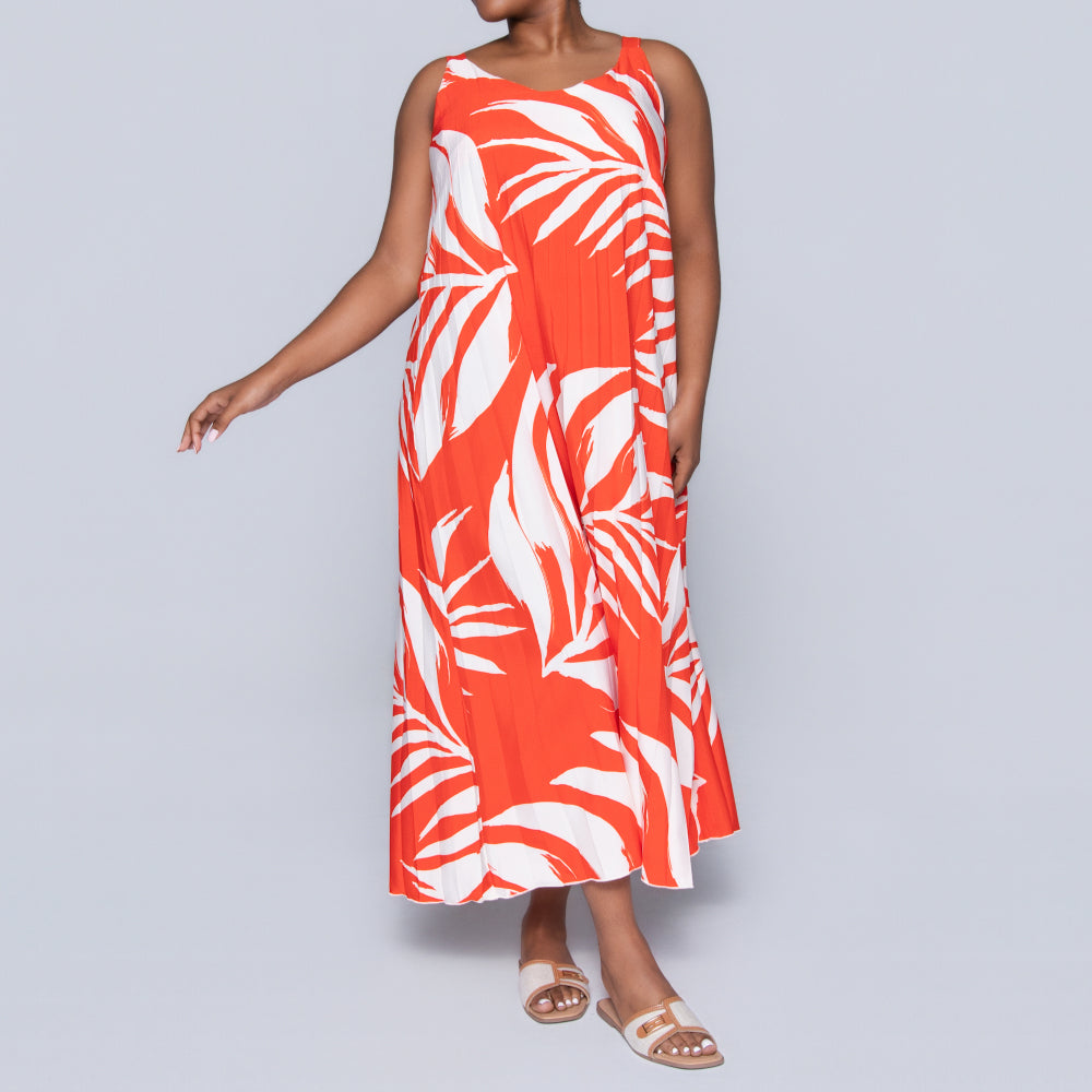 Terracotta Printed Tiered Dress