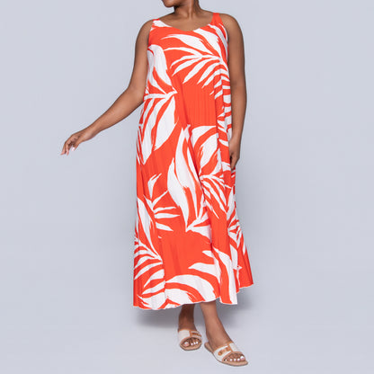 Terracotta Printed Tiered Dress