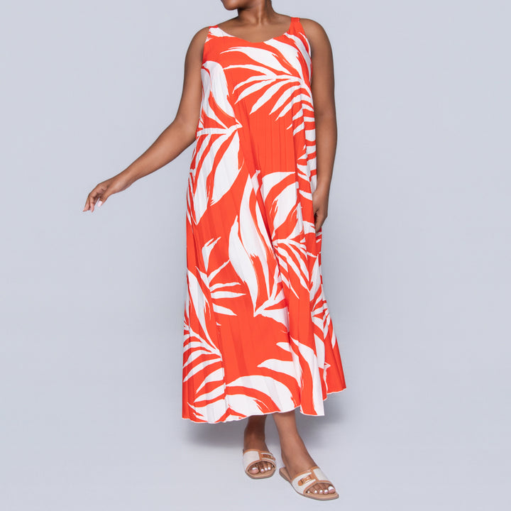 Terracotta Printed Tiered Dress