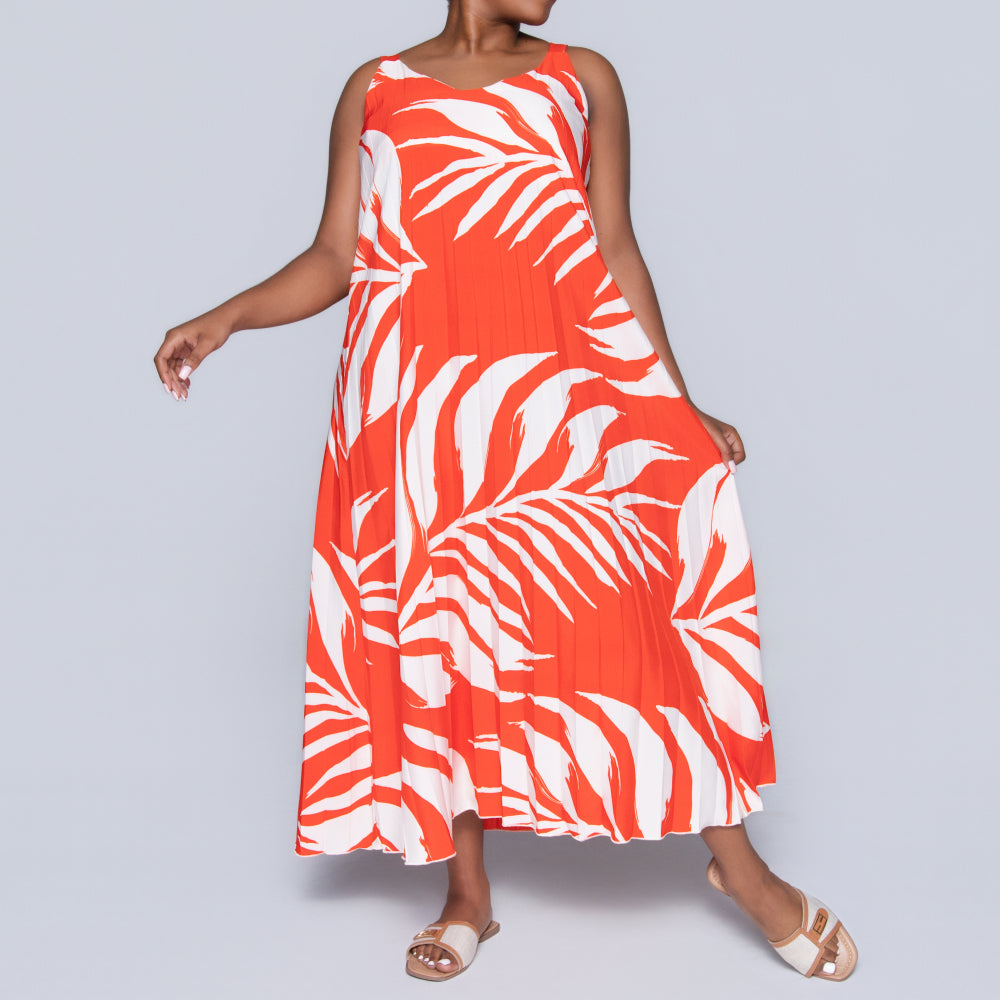 Terracotta Printed Tiered Dress