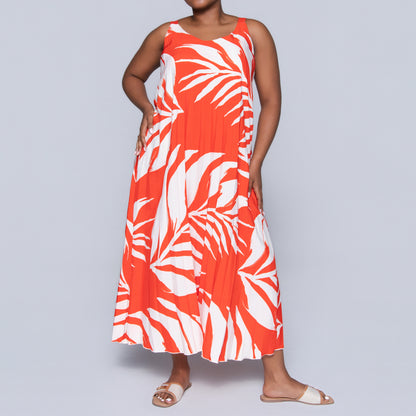 Terracotta Printed Tiered Dress