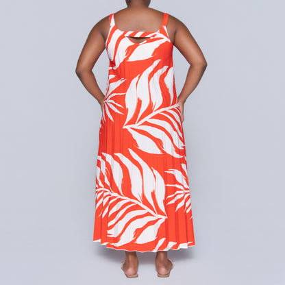 Terracotta Printed Tiered Dress