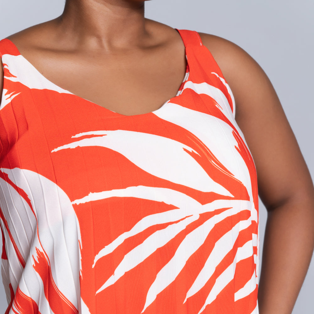 Terracotta Printed Tiered Dress