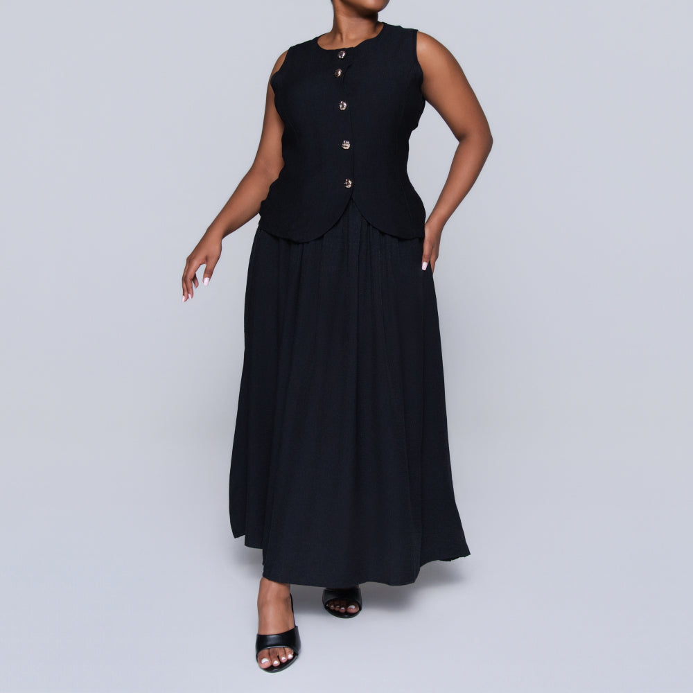 Black Sleeveless Waist Coat