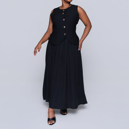 Black Sleeveless Waist Coat