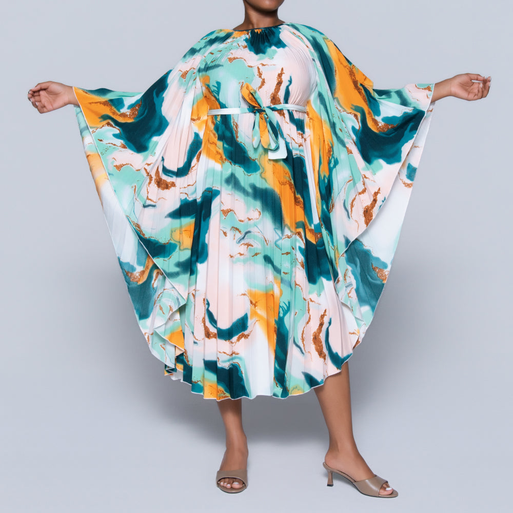 Printed Tie-Belt Tunic