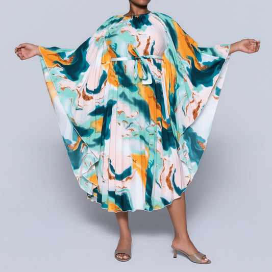 Printed Tie-Belt Tunic