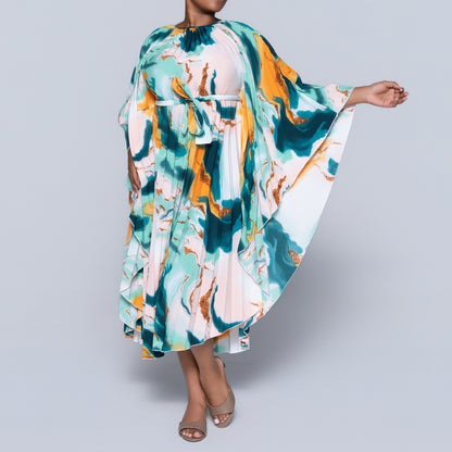 Printed Tie-Belt Tunic