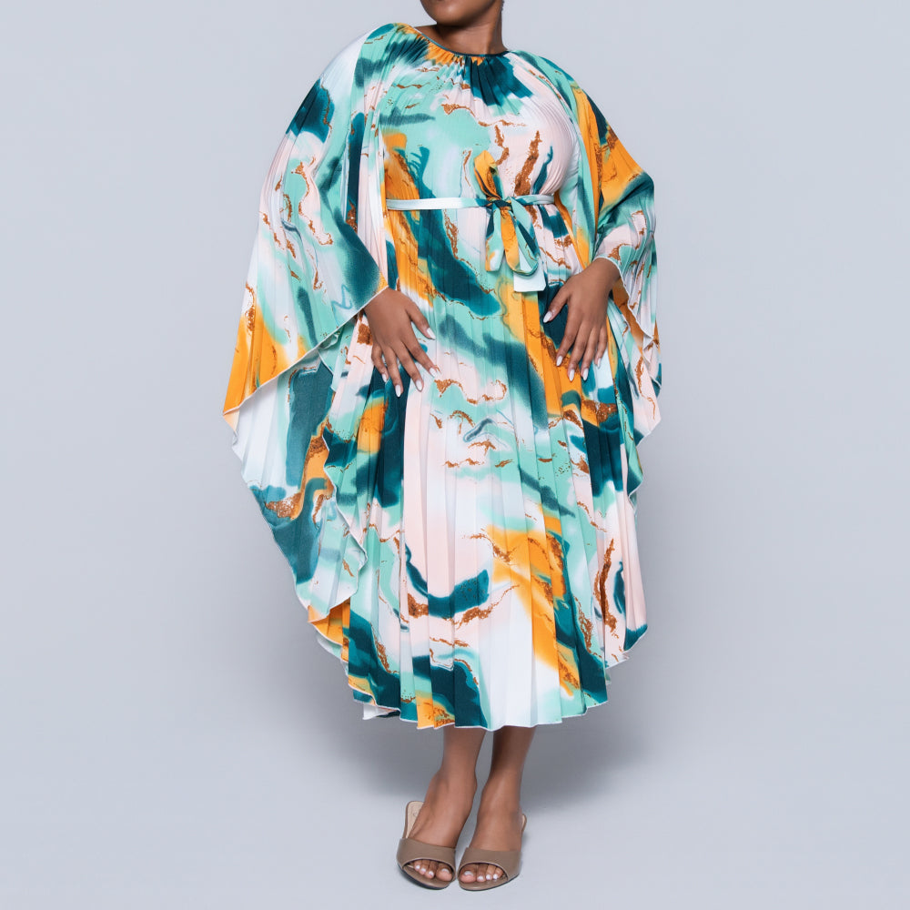 Printed Tie-Belt Tunic