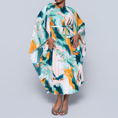 Printed Tie-Belt Tunic