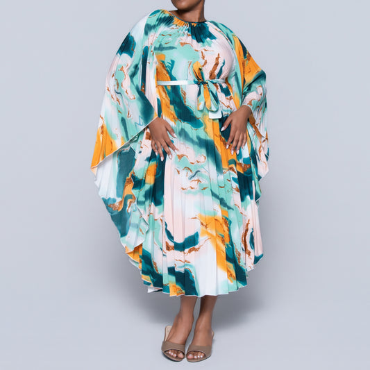 Printed Tie-Belt Tunic