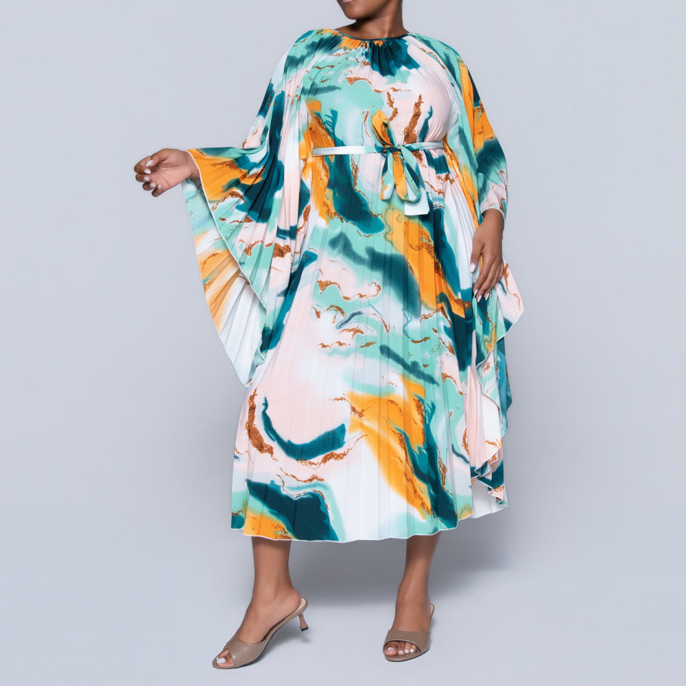 Printed Tie-Belt Tunic