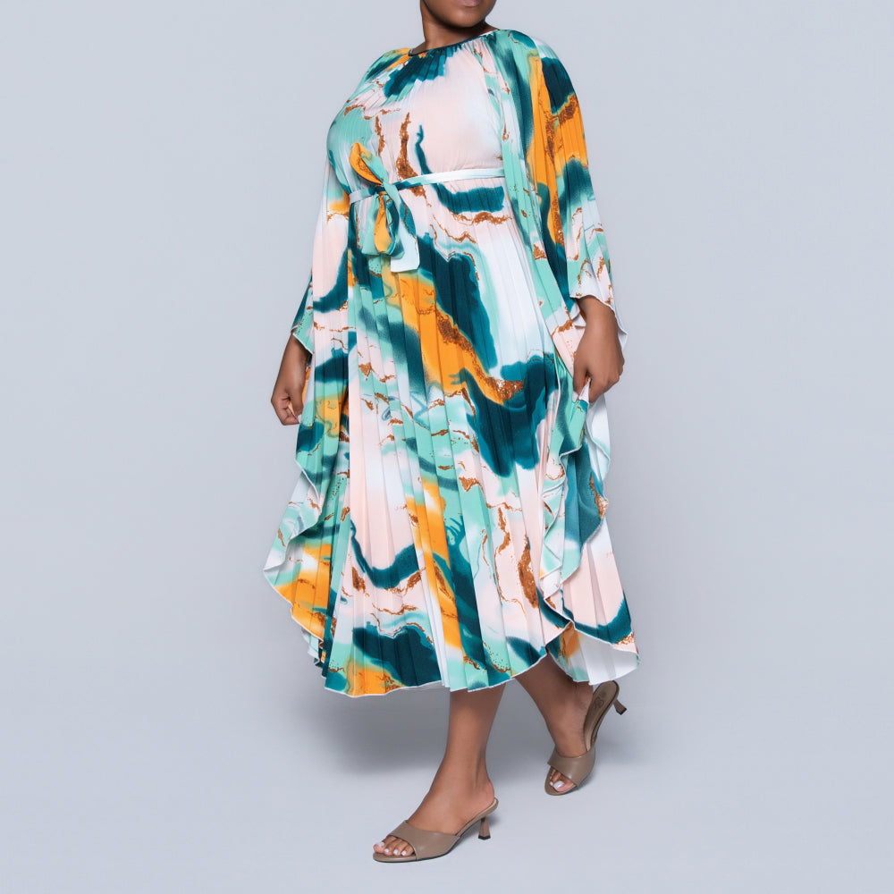 Printed Tie-Belt Tunic