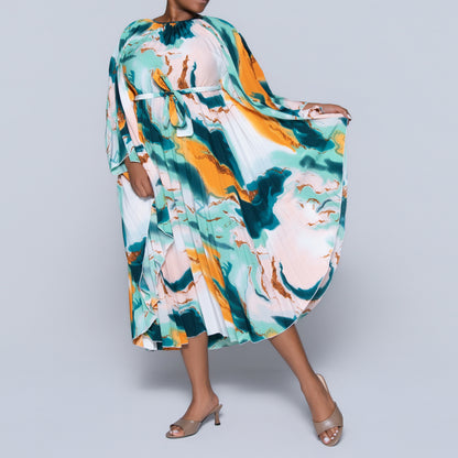 Printed Tie-Belt Tunic