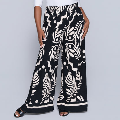Blk/Stone Printed Pants
