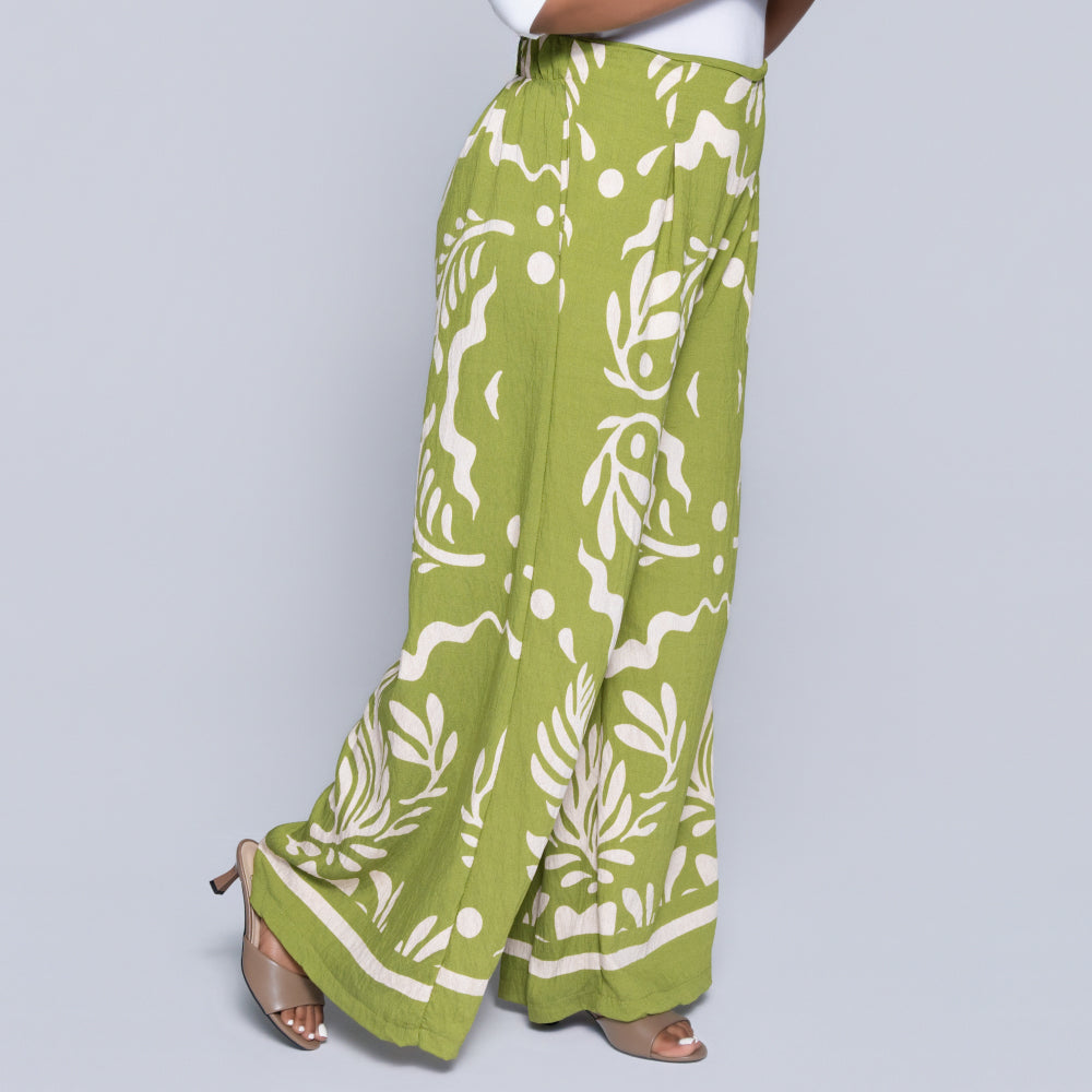 Chartreuse Printed Pants