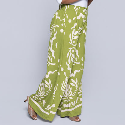 Chartreuse Printed Pants