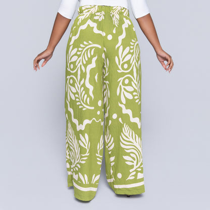 Chartreuse Printed Pants
