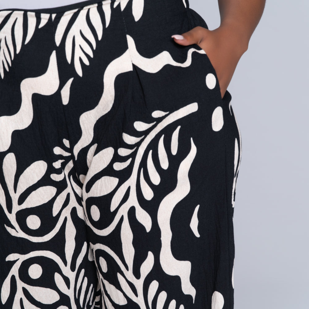 Blk/Stone Printed Pants