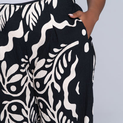 Blk/Stone Printed Pants