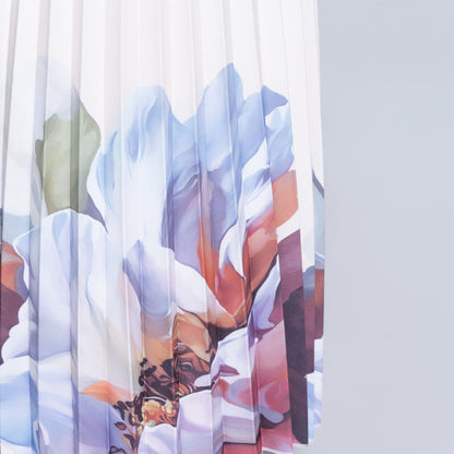 Border Print Waistcoat And Pleated Skirt