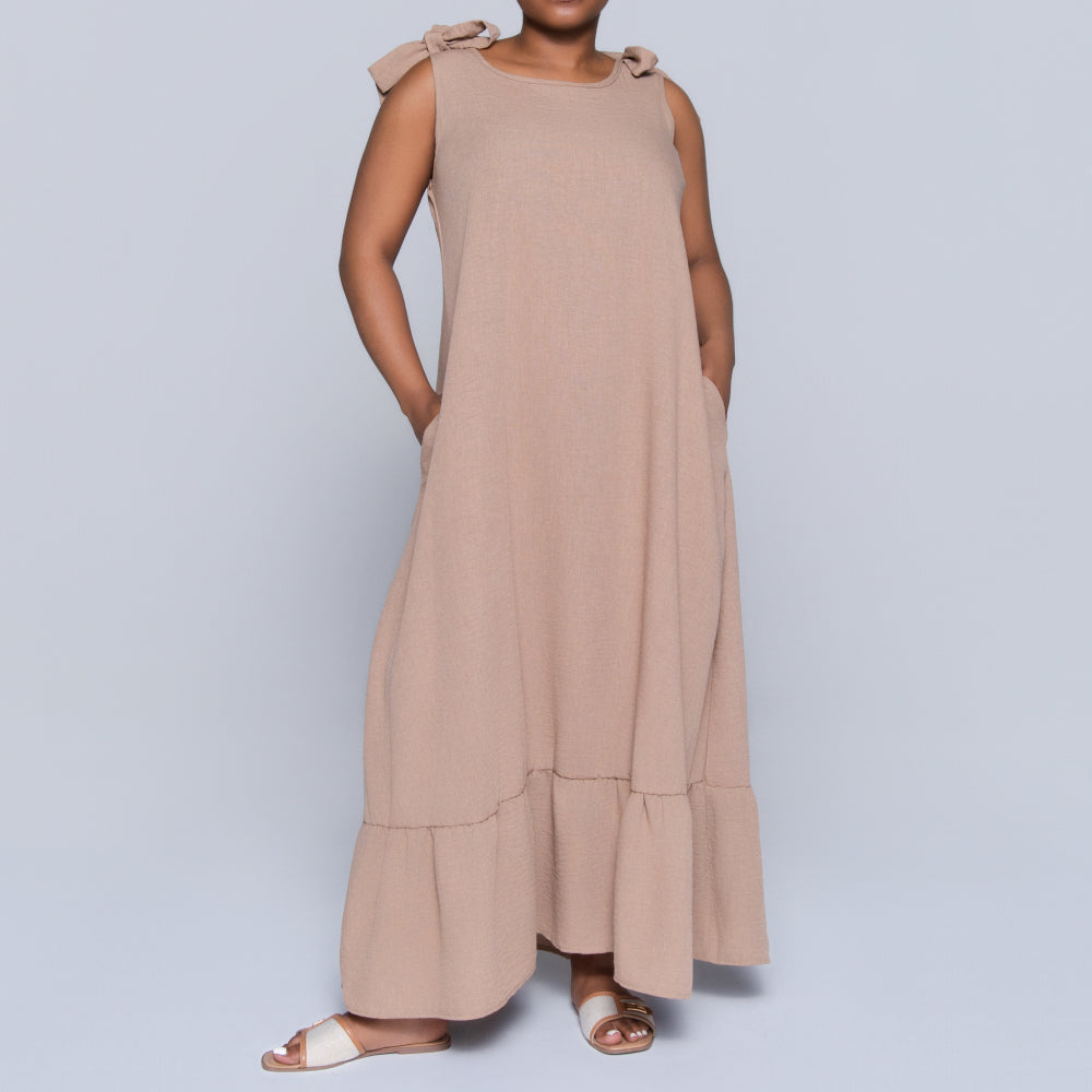 Stone Sleeveless Tiered Dress