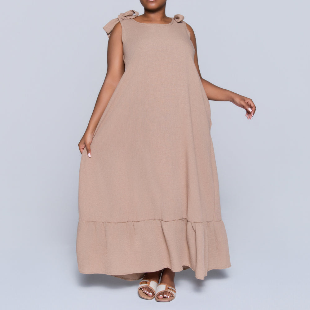 Stone Sleeveless Tiered Dress