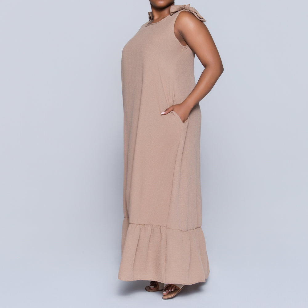 Stone Sleeveless Tiered Dress