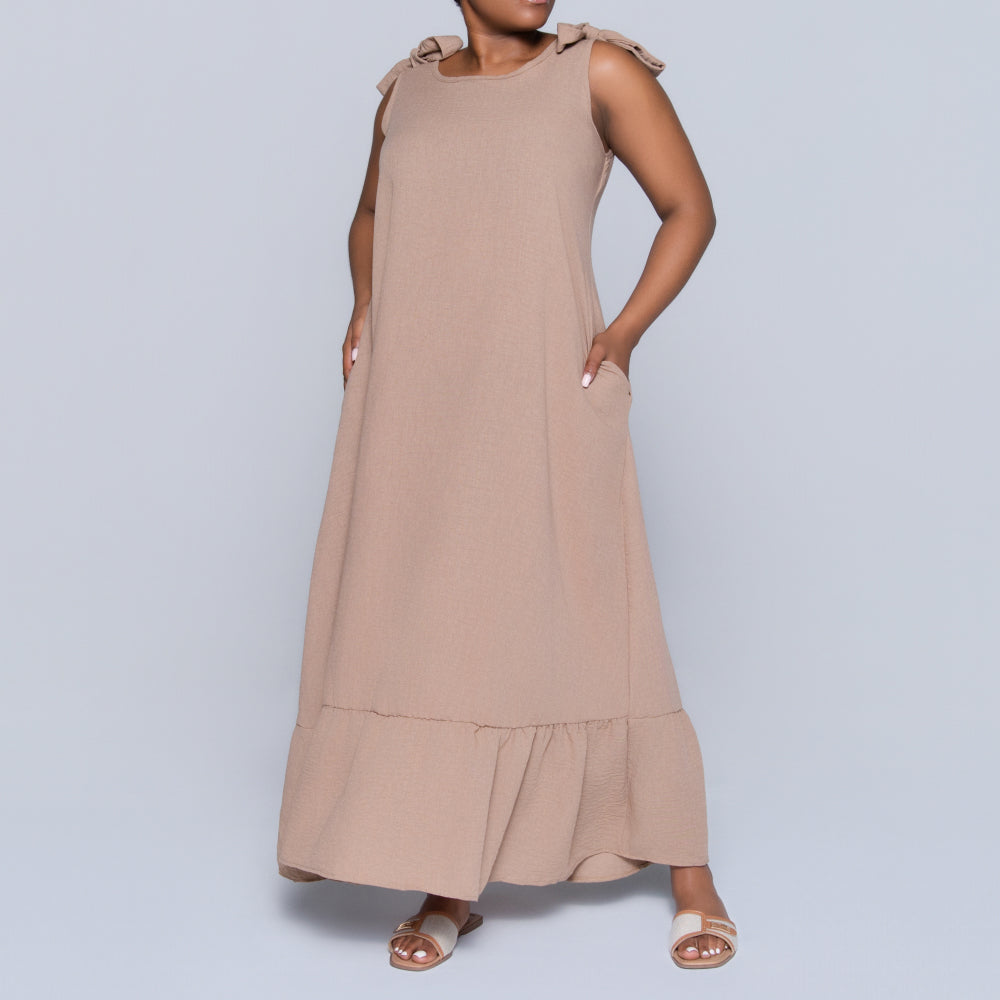 Stone Sleeveless Tiered Dress