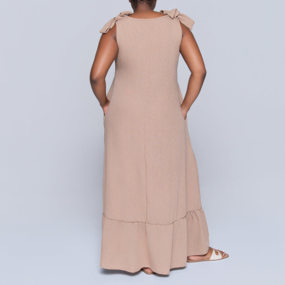 Stone Sleeveless Tiered Dress