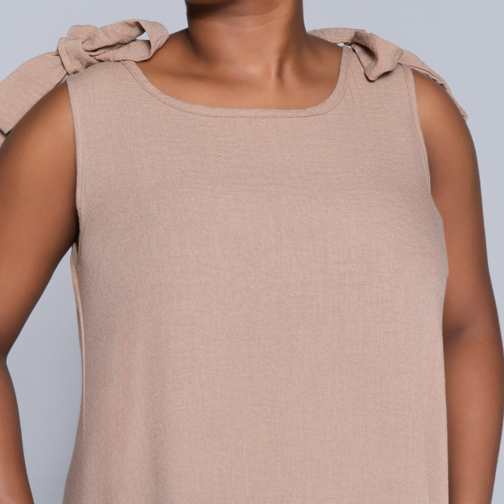 Stone Sleeveless Tiered Dress