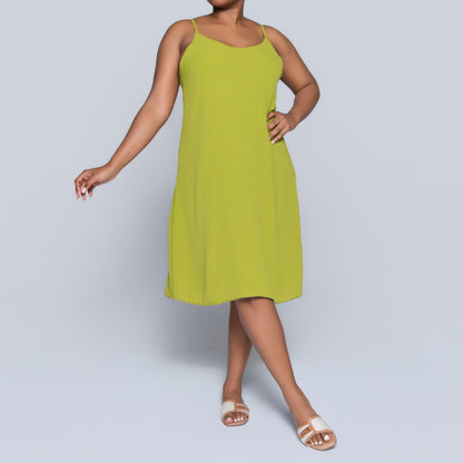 Chartreuse Airflow Strappy Dress