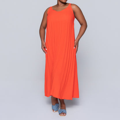 Terracotta Airflow Pleated Dress