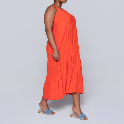 Terracotta Airflow Pleated Dress