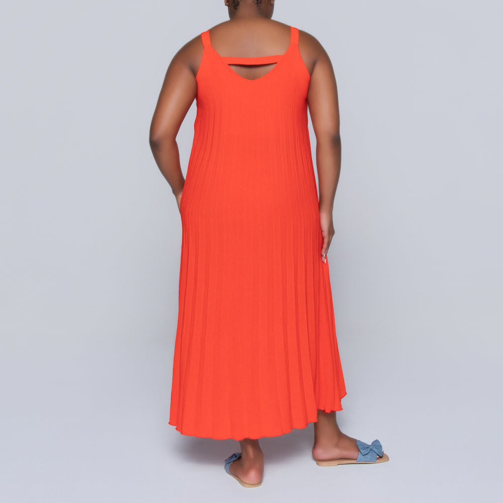 Terracotta Airflow Pleated Dress