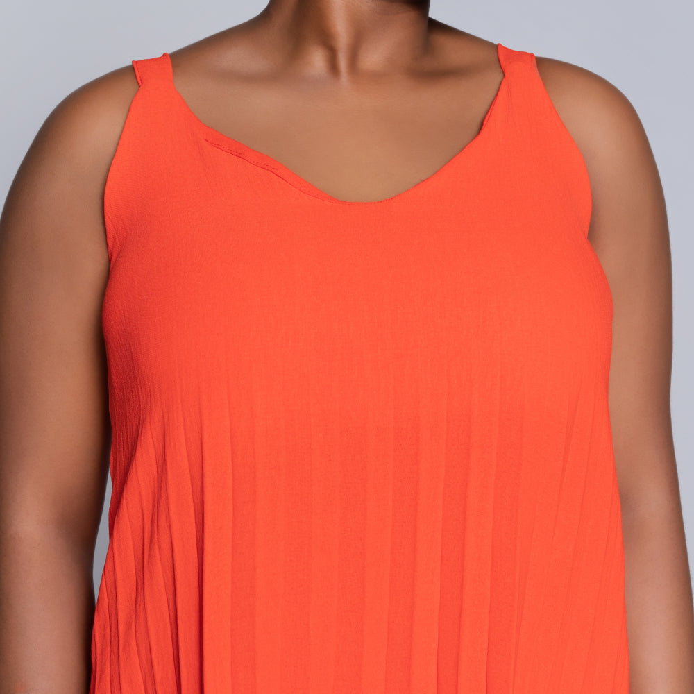 Terracotta Airflow Pleated Dress