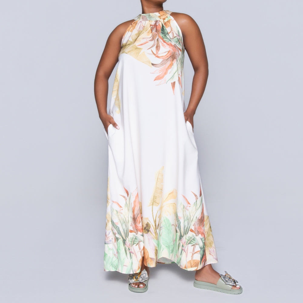 Printed Halter Neck Dress