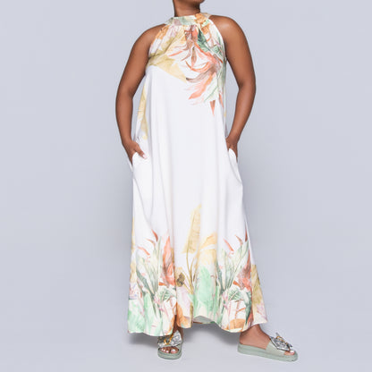 Printed Halter Neck Dress