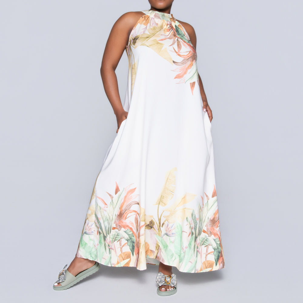 Printed Halter Neck Dress