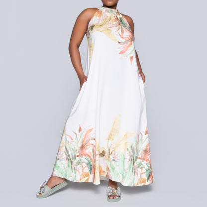 Printed Halter Neck Dress