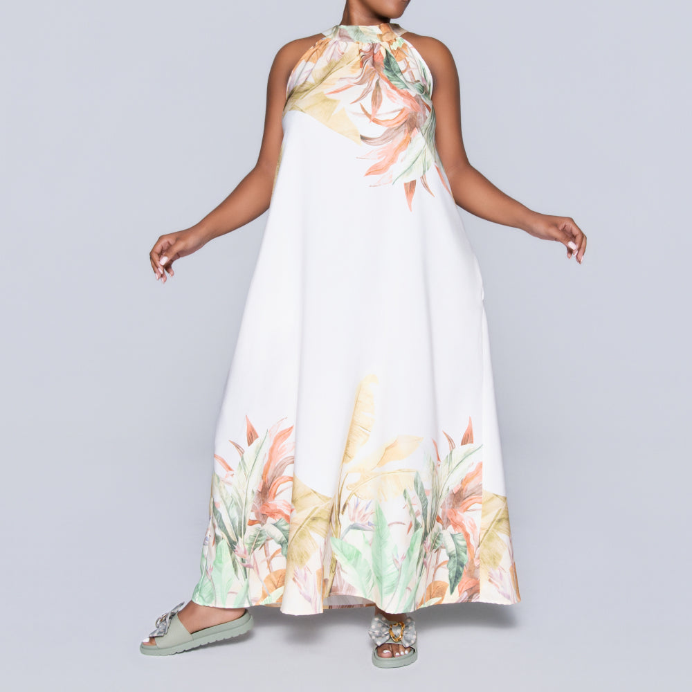 Printed Halter Neck Dress