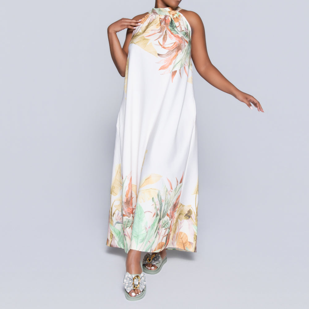 Printed Halter Neck Dress