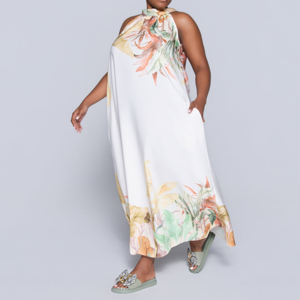 Printed Halter Neck Dress