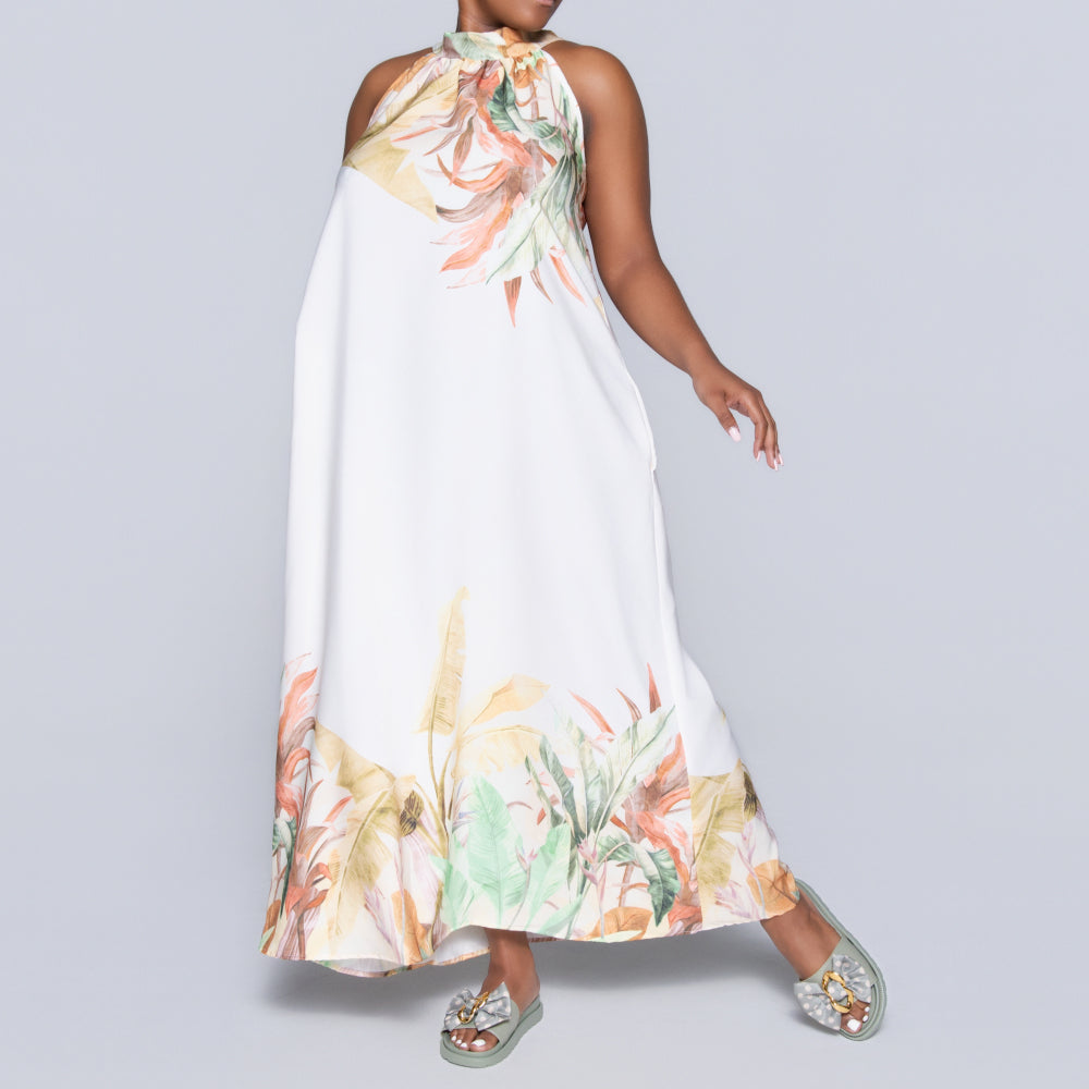 Printed Halter Neck Dress