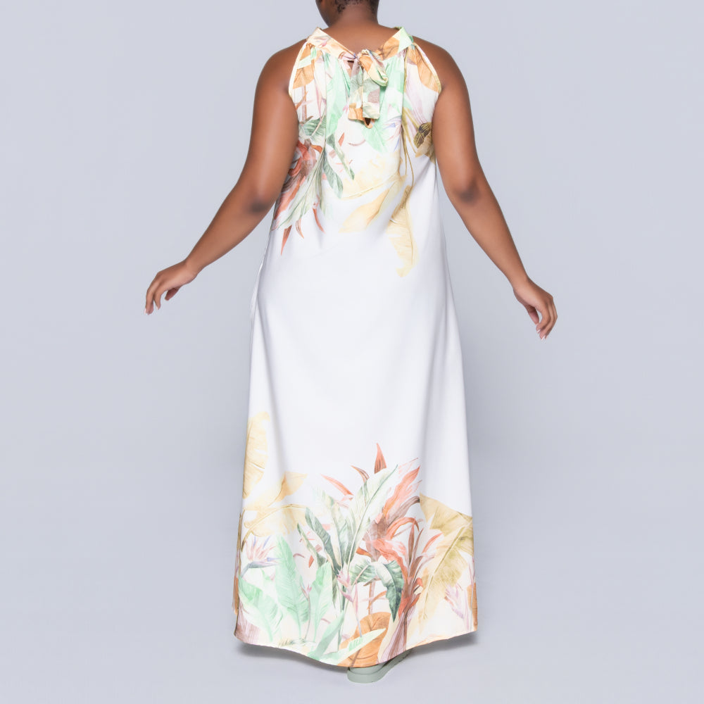 Printed Halter Neck Dress