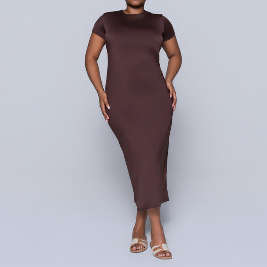 Chocolate Short Sleeve Dress