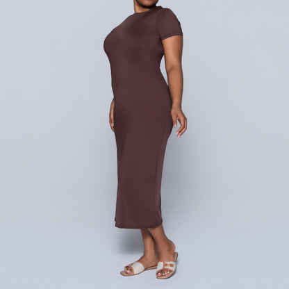 Chocolate Short Sleeve Dress
