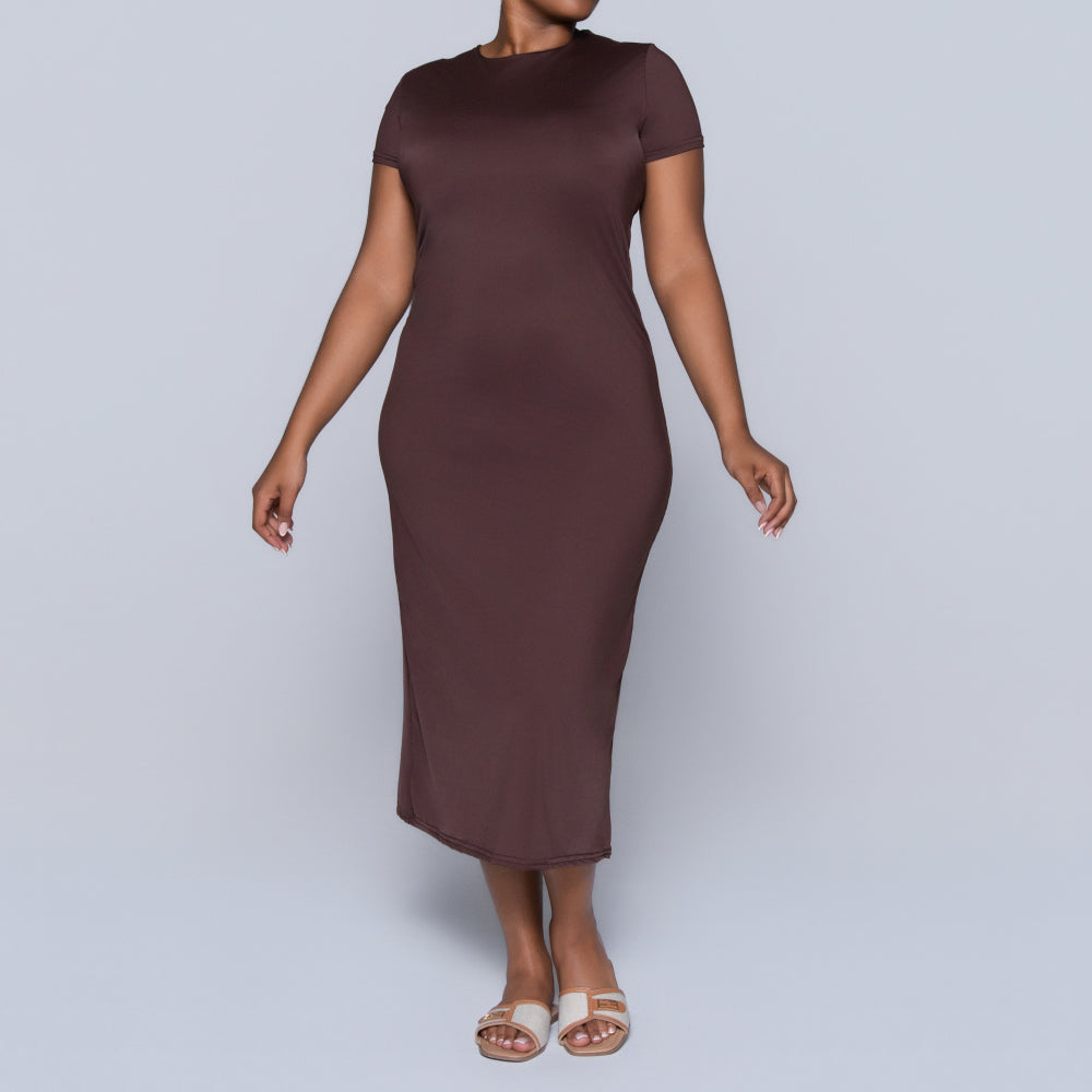 Chocolate Short Sleeve Dress